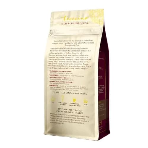 Teeccino Mocha Chicory Coffee Alternative - 11 Ounce - Ground Herbal Coffee That’s Prebiotic, Caffeine-Free & Acid Free, Medium Roast thumbnail 8
