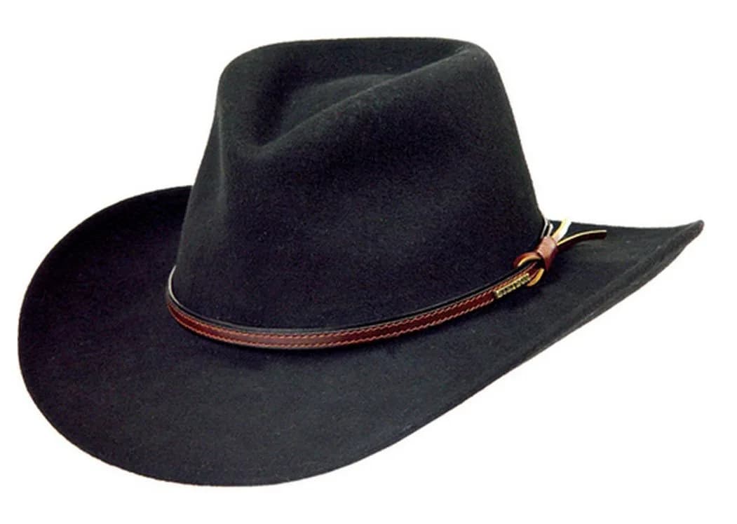 Stetson Bozeman Outdoor Hat, Black, Large | Water-Resistant Wool for Outdoor Adventures