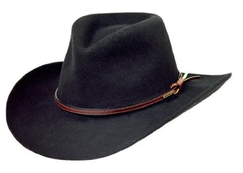 Stetson Bozeman Outdoor Hat, Black, Large | Water-Resistant Wool for Outdoor Adventures thumbnail 1