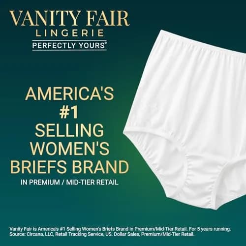 Vanity Fair Lace Nouveau Brief Panties, 3 Pack, Fawn, Size 7 | Elegant lace full coverage briefs for daily comfort thumbnail 5