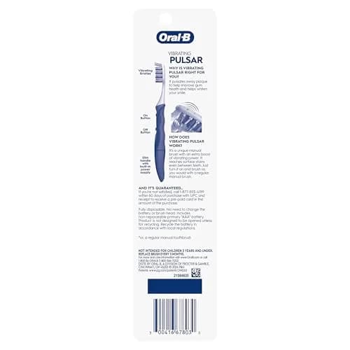 Oral-B Pro-Health Pulsar Battery Toothbrush, 2-Pack, Soft Bristles | Vibrating Bristles for Deep Clean thumbnail 8