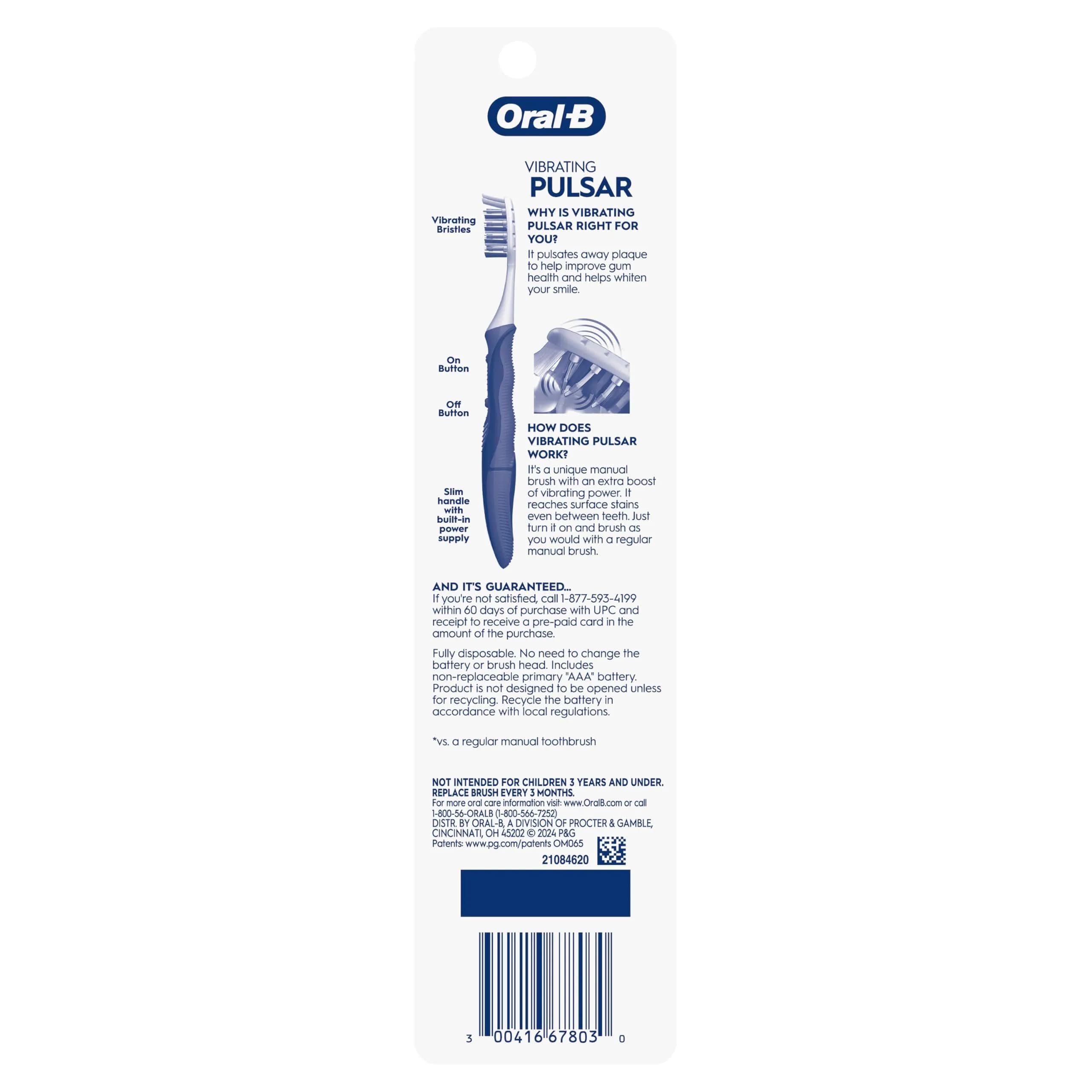 Oral-B Pro-Health Pulsar Battery Toothbrush, 2-Pack, Soft Bristles | Vibrating Bristles for Deep Clean - view 8