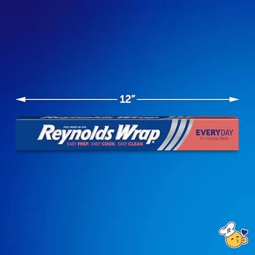 Reynolds Everyday Strength Aluminum Foil Roll, 12 Inch Wide, 30 Sq Ft (360 inches long) | Locks in Flavor for Cooking & Grilling thumbnail 2