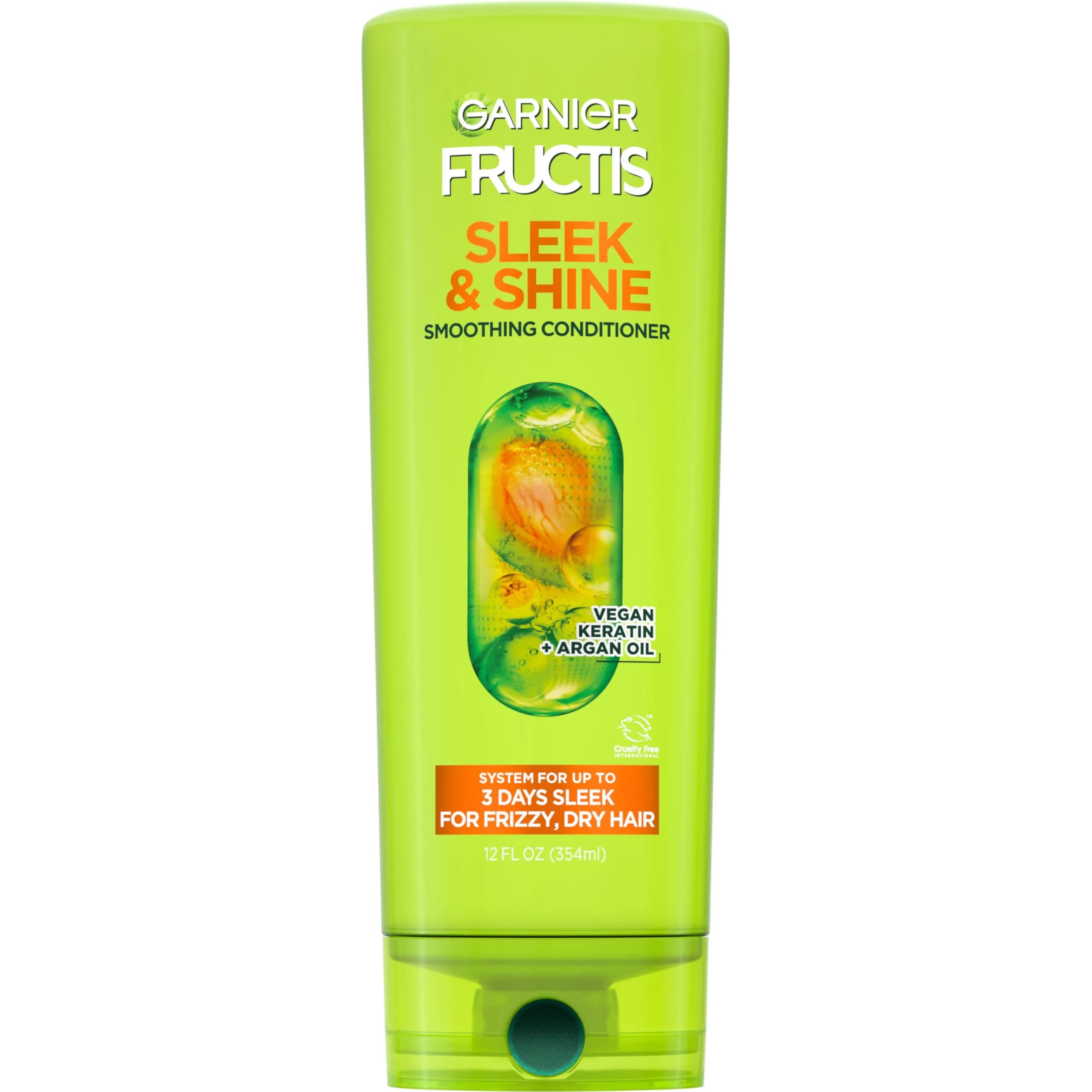 Garnier Fructis Sleek & Shine Conditioner 384ml (13 Fl Oz) | Fights Frizz in 97% Humidity - main product image