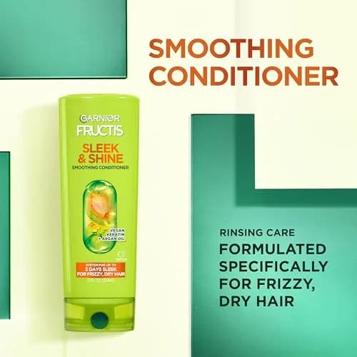Garnier Fructis Sleek & Shine Conditioner 384ml (13 Fl Oz) | Fights Frizz in 97% Humidity thumbnail 4