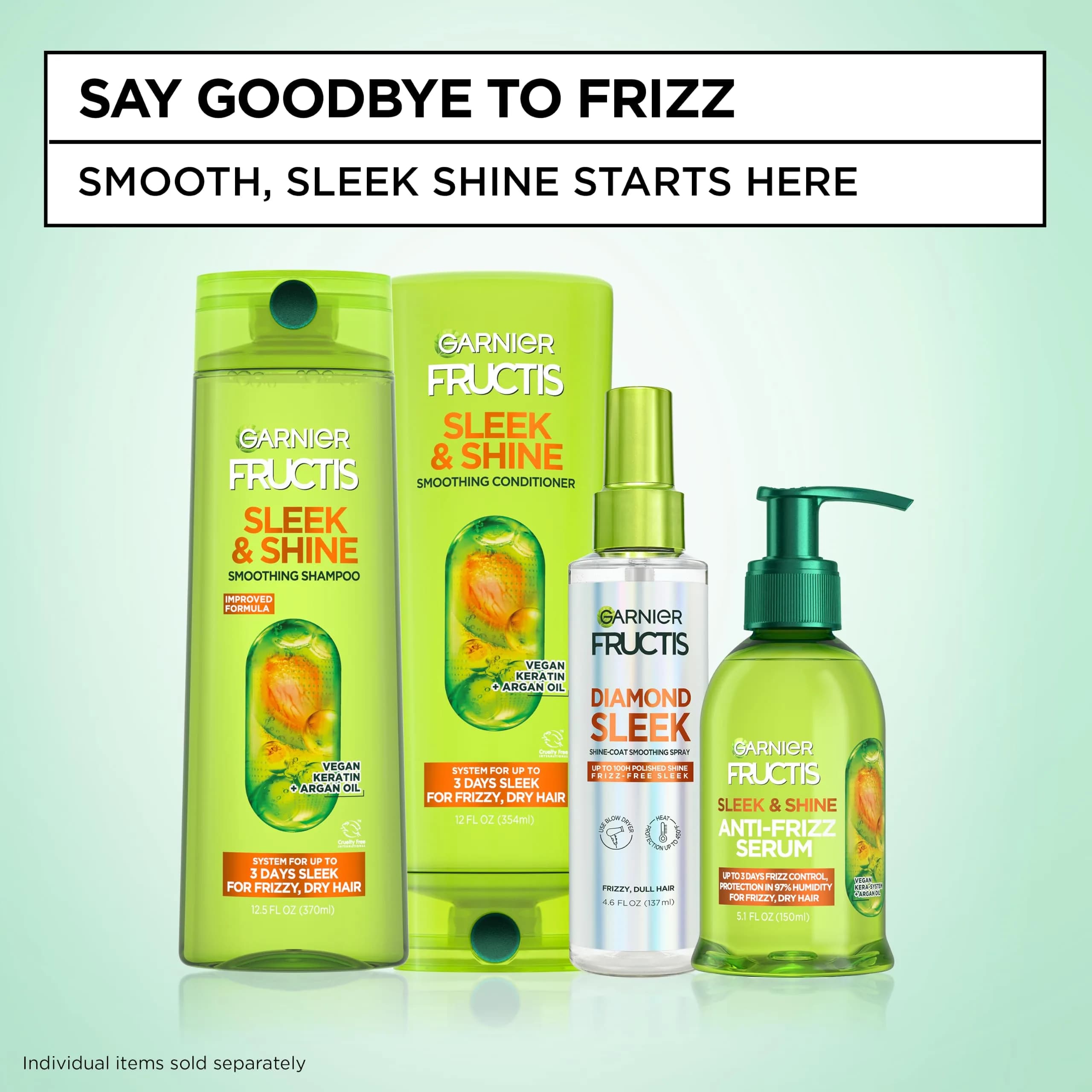 Garnier Fructis Sleek & Shine Conditioner 384ml (13 Fl Oz) | Fights Frizz in 97% Humidity - view 6
