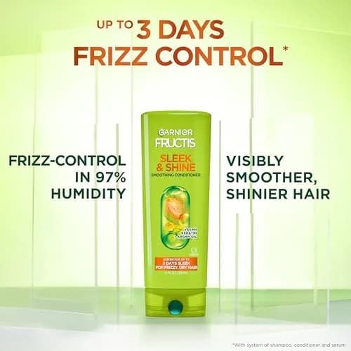 Garnier Fructis Sleek & Shine Conditioner 384ml (13 Fl Oz) | Fights Frizz in 97% Humidity thumbnail 3