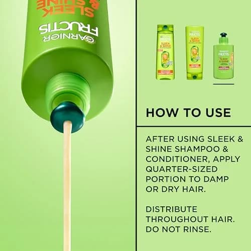 Garnier Fructis Sleek & Shine Leave-In Conditioner Cream 299ml (10.2 Fl Oz) | Controls Frizz for Dry Hair thumbnail 4