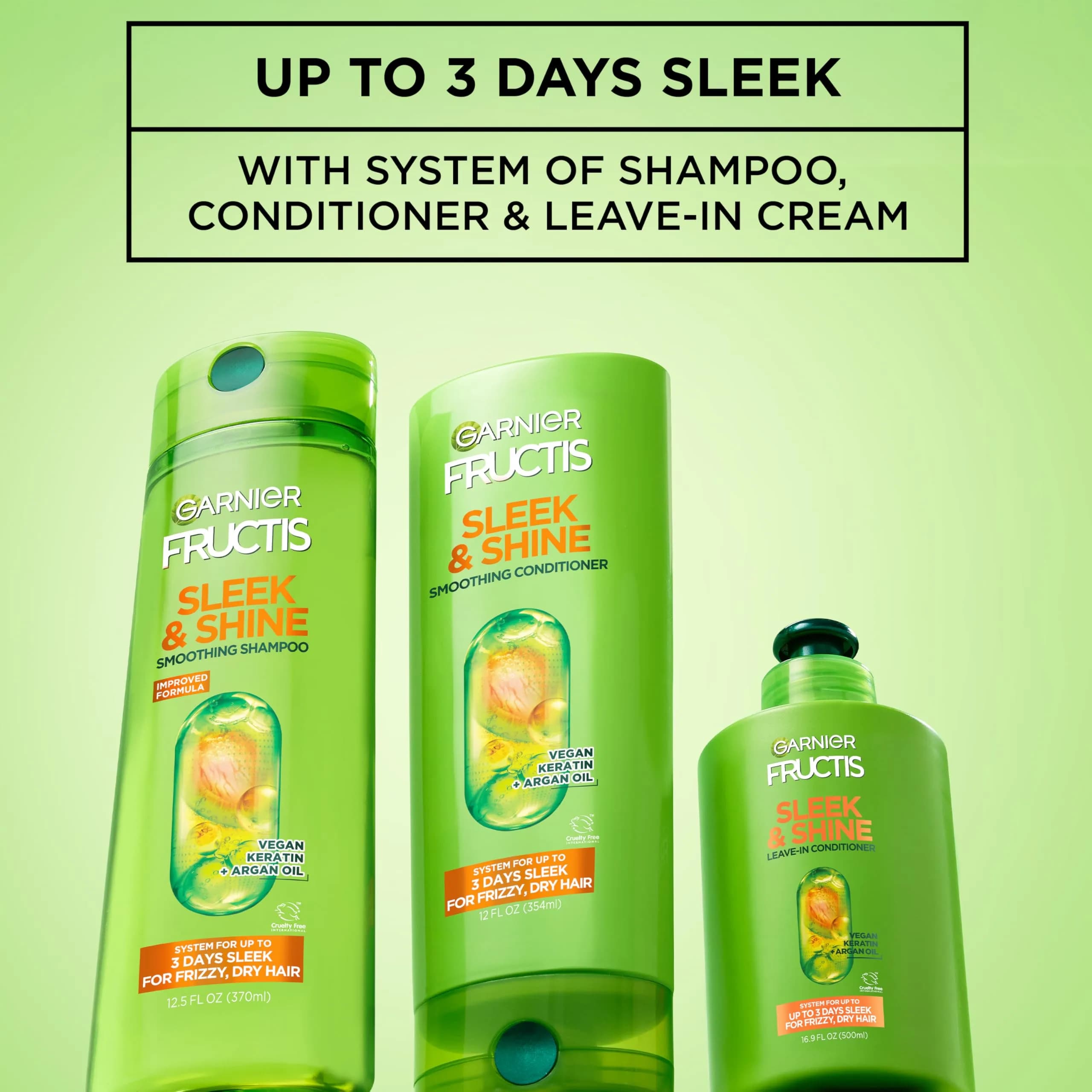 Garnier Fructis Sleek & Shine Leave-In Conditioner Cream 299ml (10.2 Fl Oz) | Controls Frizz for Dry Hair - view 5