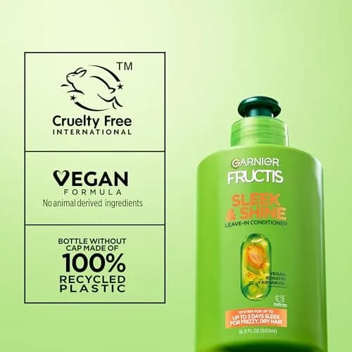 Garnier Fructis Sleek & Shine Leave-In Conditioner Cream 299ml (10.2 Fl Oz) | Controls Frizz for Dry Hair thumbnail 7