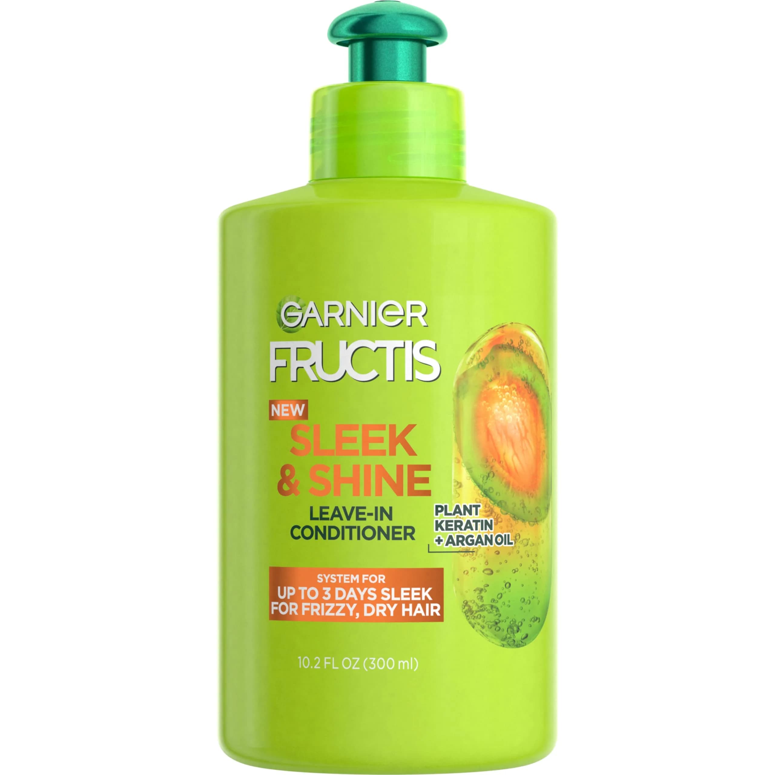 Garnier Fructis Sleek & Shine Leave-In Conditioner Cream 299ml (10.2 Fl Oz) | Controls Frizz for Dry Hair - main product image