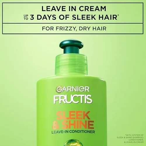 Garnier Fructis Sleek & Shine Leave-In Conditioner Cream 299ml (10.2 Fl Oz) | Controls Frizz for Dry Hair thumbnail 2
