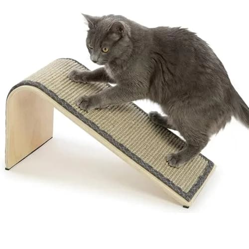SmartyKat Sisal Angle Ramp Cat Scratcher | Natural Woven Sisal & Wooden Structure, Organic Catnip thumbnail 1