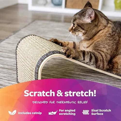 SmartyKat Sisal Angle Ramp Cat Scratcher | Natural Woven Sisal & Wooden Structure, Organic Catnip thumbnail 5