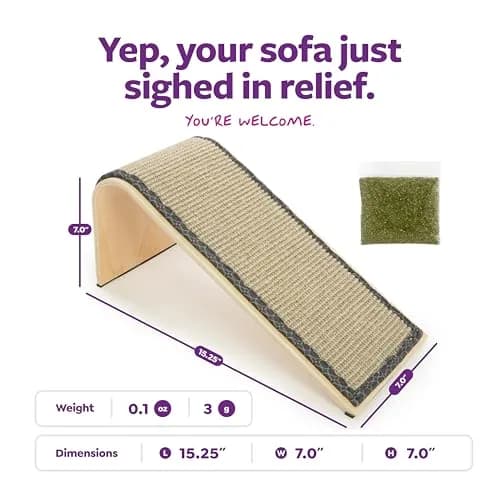 SmartyKat Sisal Angle Ramp Cat Scratcher | Natural Woven Sisal & Wooden Structure, Organic Catnip thumbnail 3