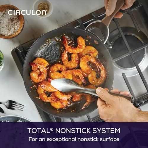 Circulon Symmetry Non Stick Pots and Pans Set, 11-Piece, Chocolate | Durable Hard-Anodized Cookware for Healthy Cooking thumbnail 4