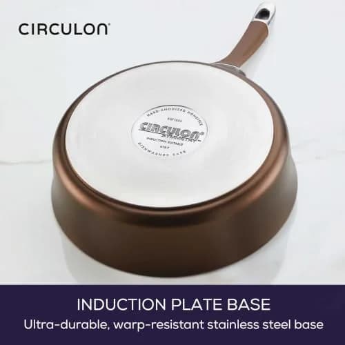 Circulon Symmetry Non Stick Pots and Pans Set, 11-Piece, Chocolate | Durable Hard-Anodized Cookware for Healthy Cooking thumbnail 7