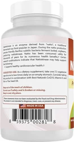Best Naturals Nattokinase 2000 FU 100 Mg | Circulatory Support Vegetarian Capsules thumbnail 7