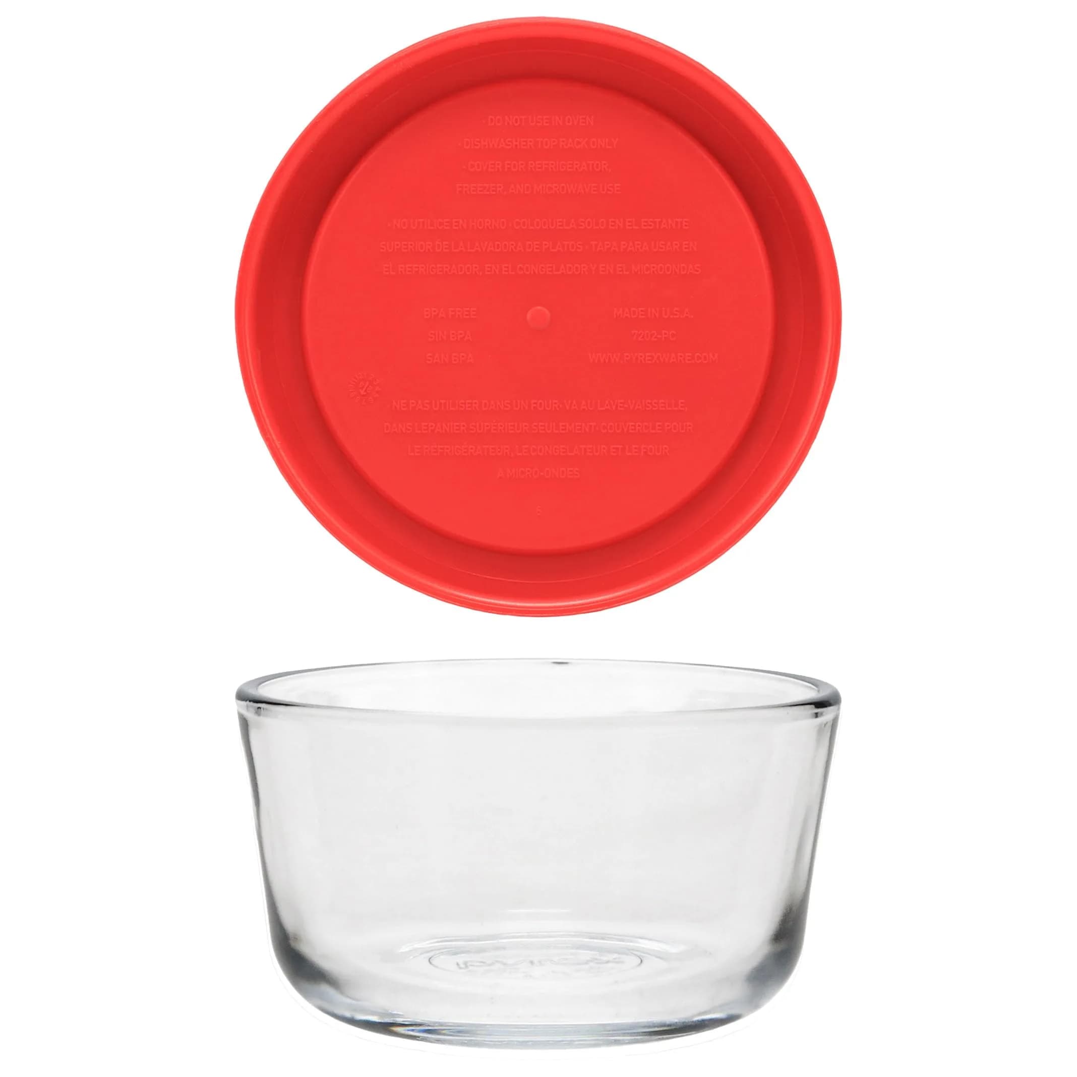 Pyrex Simply Store 1 Cup Round Glass Food Storage Container with Red Lid | 237ml (8 fl oz) - view 5