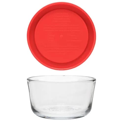 Pyrex Simply Store 1 Cup Round Glass Food Storage Container with Red Lid | 237ml (8 fl oz) thumbnail 5