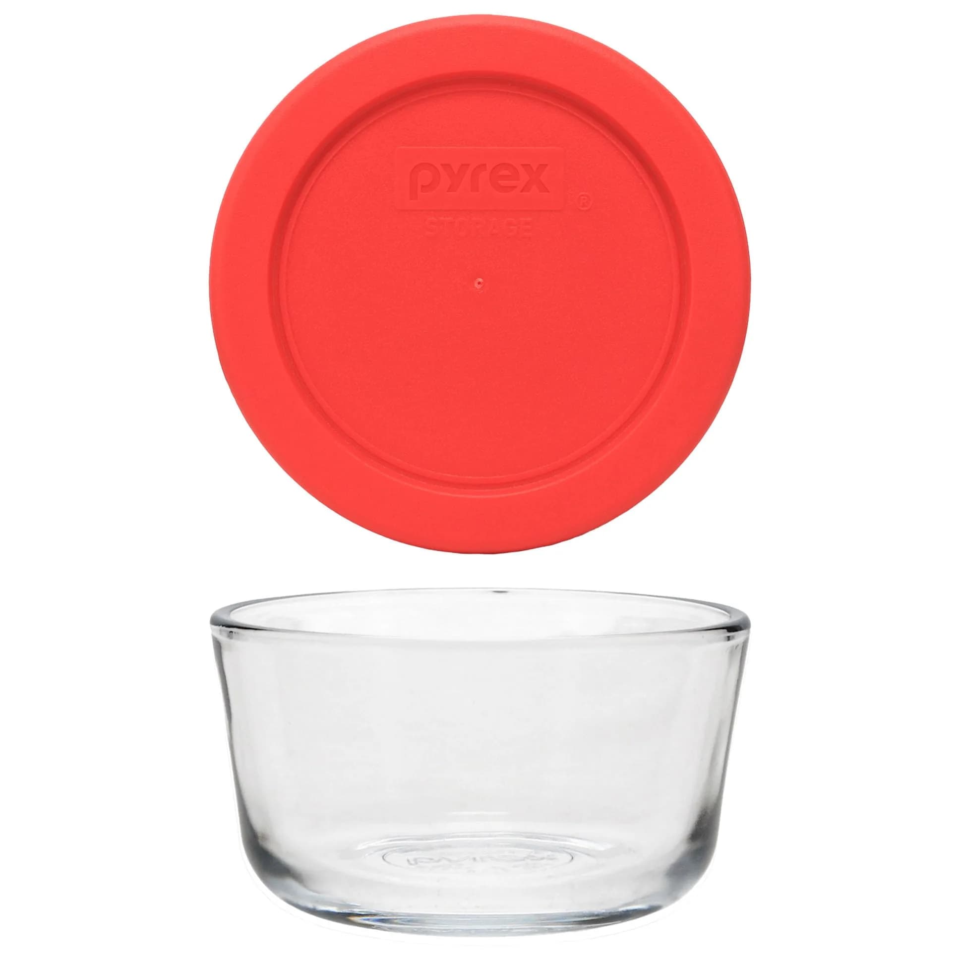Pyrex Simply Store 1 Cup Round Glass Food Storage Container with Red Lid | 237ml (8 fl oz) - view 4