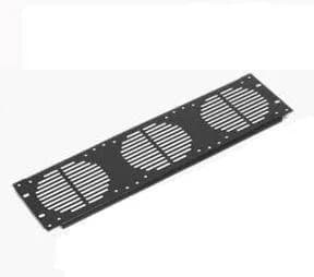 Penn Elcom Rack Fan Panel for 3 Fans | Durable Steel, Black Powder Coated, 3 Fan Punching (8.27in x 2.36in x 20.08in)