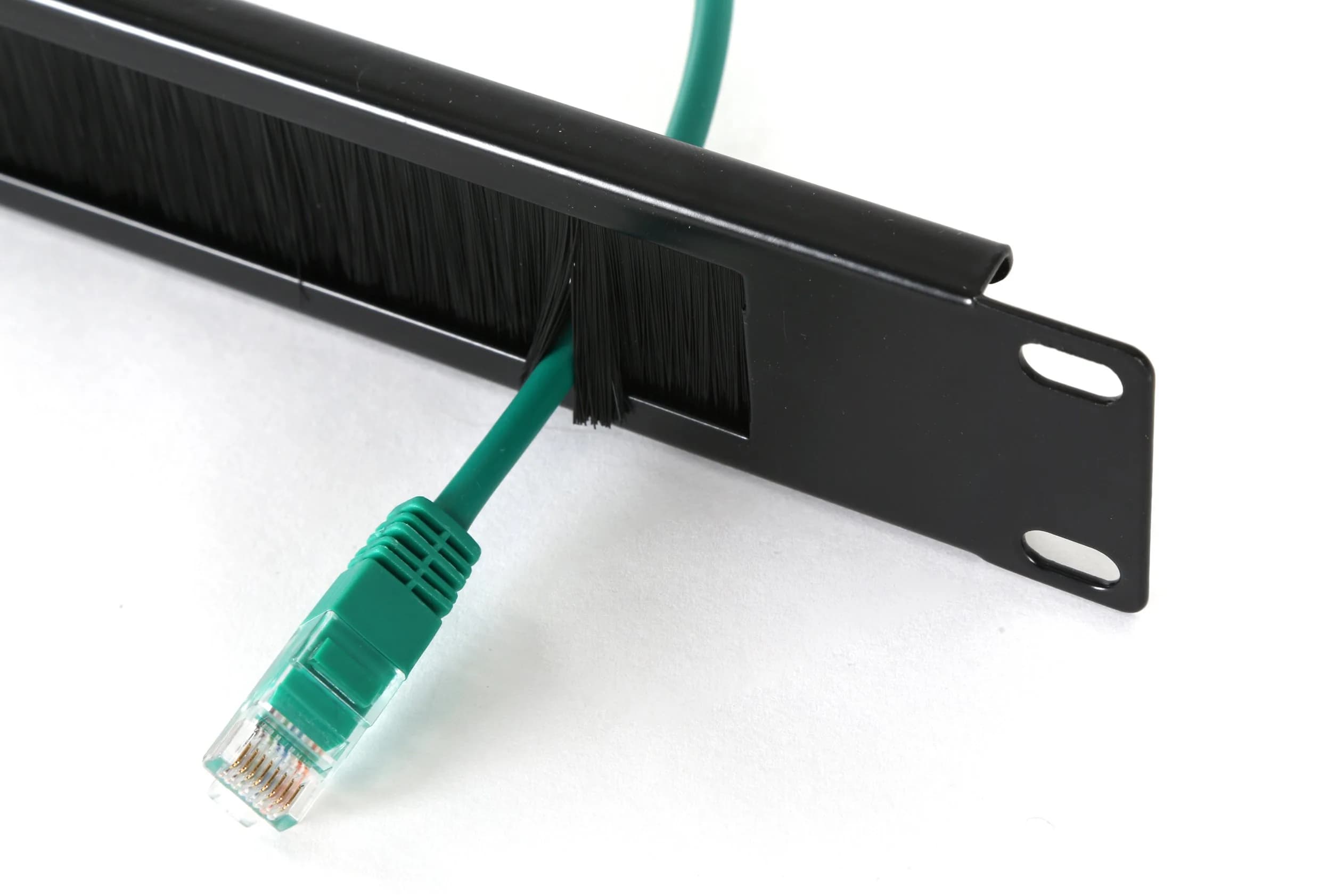Penn Elcom R1268/1UK-PBS 1U Rack Panel with Brushed Opening for Cable | Durable Steel, USA Made