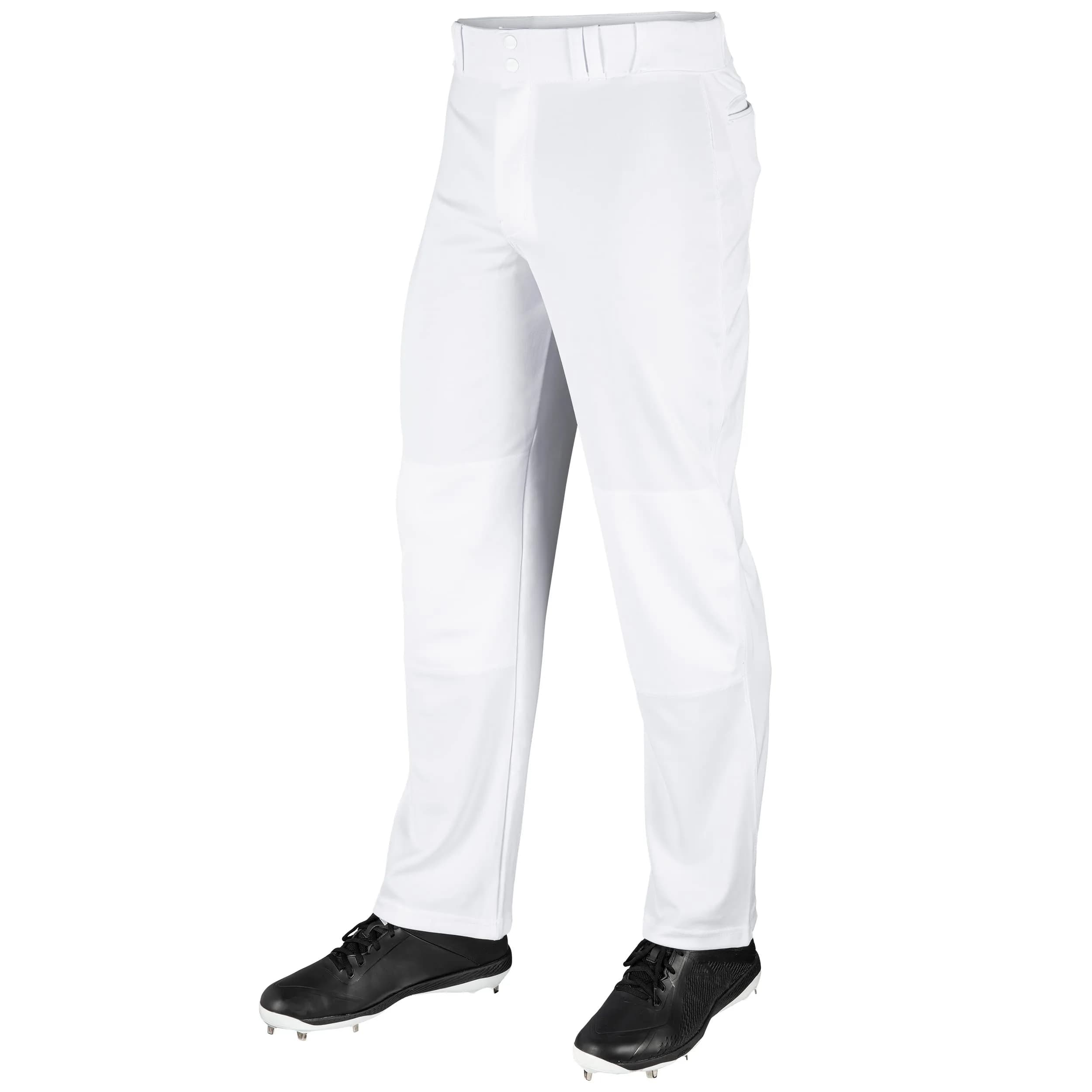Champro MVP OB OpenBottom Loose-Fit Baseball Pant in Solid White | Reinforced Double Knee, X-Large