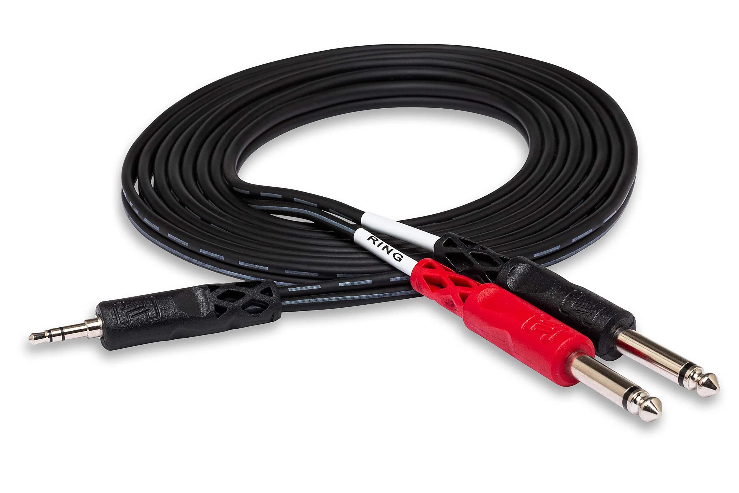 Hosa CMP-159 Stereo Breakout Cable, 3.5 mm TRS to Dual 1/4 Inch TS, 10 ft (3.05 m) - main product image