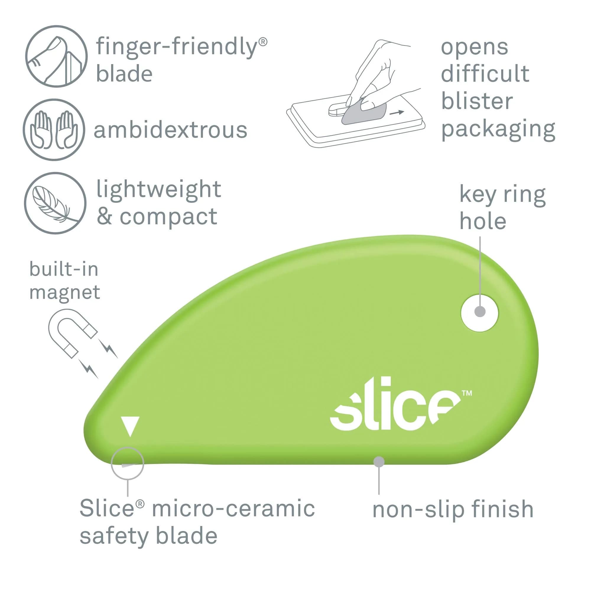 Slice 00200 Safety Cutter with Ceramic Blade, 2.41" L, 0.02 lbs, Black - view 2