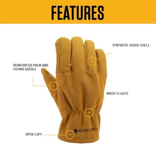Carhartt Men's Synthetic Suede Open Cuff Glove | Durable, Reusable Work Glove for Indian Professionals thumbnail 2