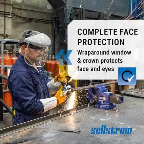Sellstrom 301 Face Shield Uncoated Clear Tint, Aluminum Binding, ANSI Z87.1 | Lightweight, Impact-Resistant Safety Face Shield thumbnail 2