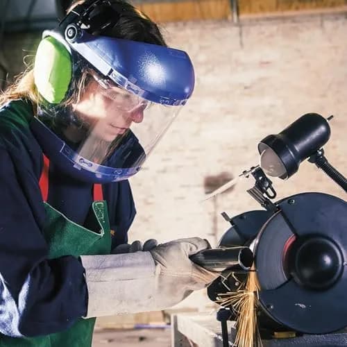 Sellstrom 380 Series Face Shield Lightweight High Impact Polycarbonate Clear Tint with Adjustable Ratchet Headgear for Grinding Cutting CSA Z94.3 thumbnail 7