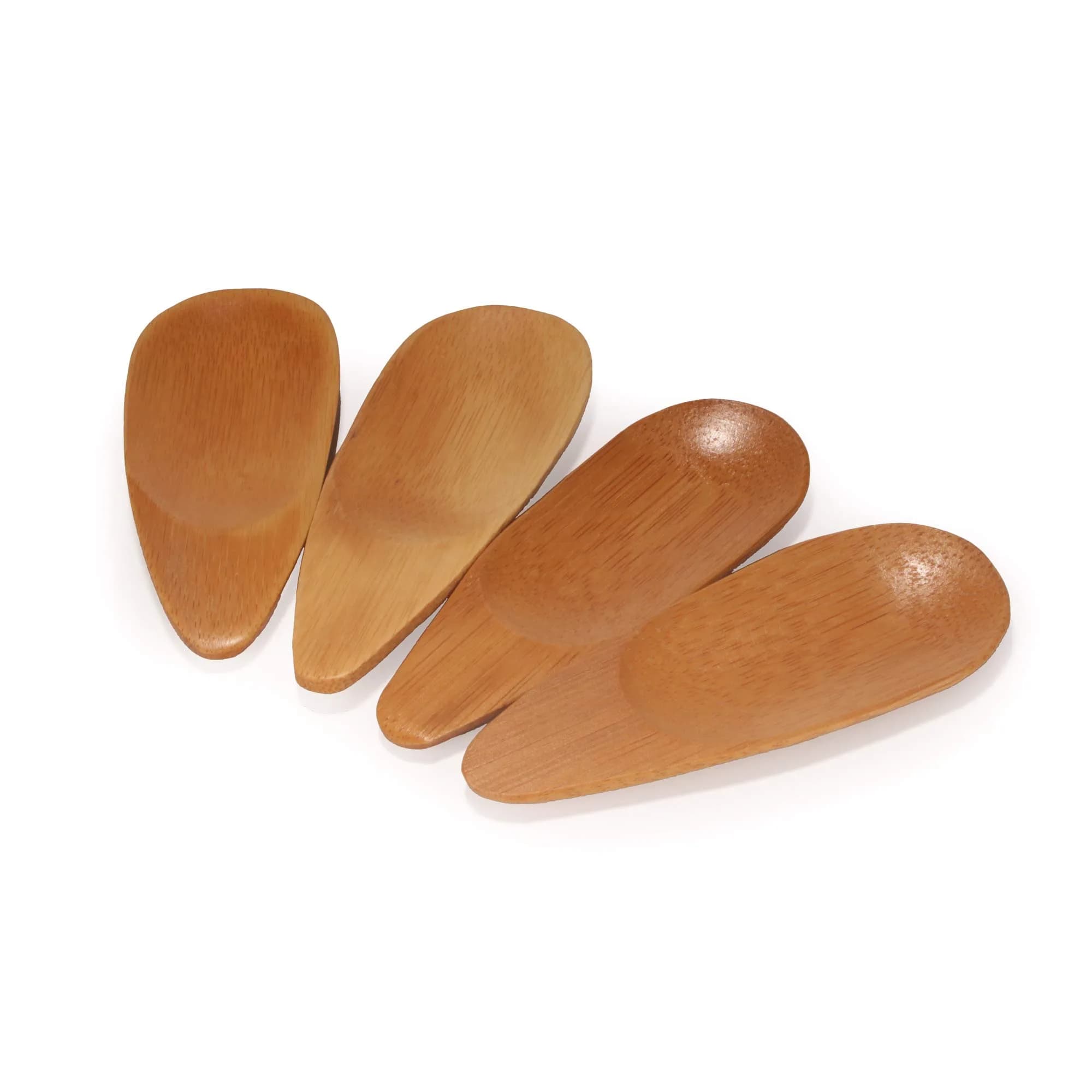 BambooMN 3.1" Small Solid Bamboo Deep Scoop | Eco-Friendly Kitchen Tool for Spices & Sauces — Carbonized Brown