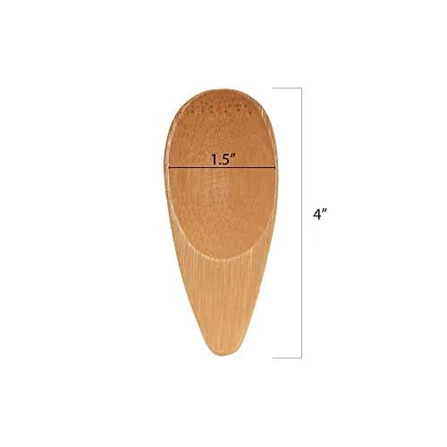 BambooMN 4" Small Solid Bamboo Oval Scoop | Eco-Friendly Kitchen Utensil for Spices & Sauces thumbnail 4