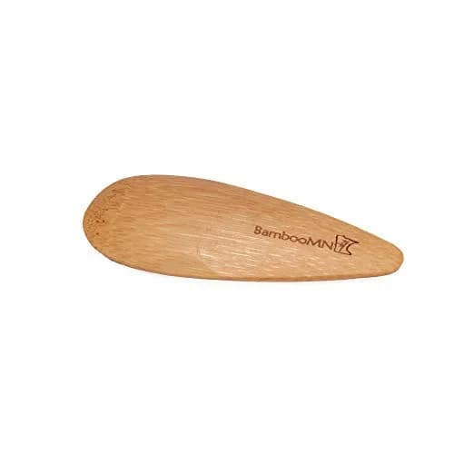 BambooMN 4" Small Solid Bamboo Oval Scoop | Eco-Friendly Kitchen Utensil for Spices & Sauces thumbnail 3