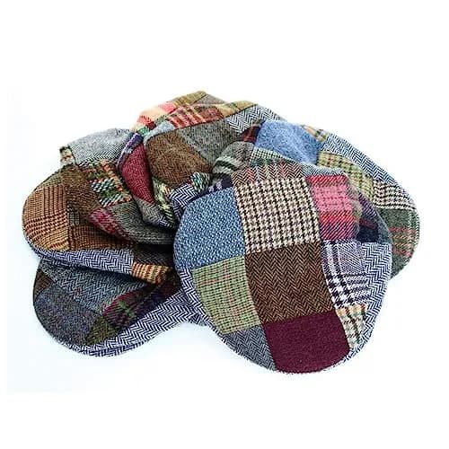 Biddy Murphy Newsboy Flat Cap, 100% Irish Wool, Patchwork, Multicolor, XL | Unique Irish Tweed Style thumbnail 9
