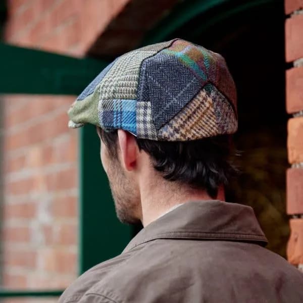 Biddy Murphy Newsboy Flat Cap, 100% Irish Wool, Patchwork, Multicolor, XL | Unique Irish Tweed Style thumbnail 6