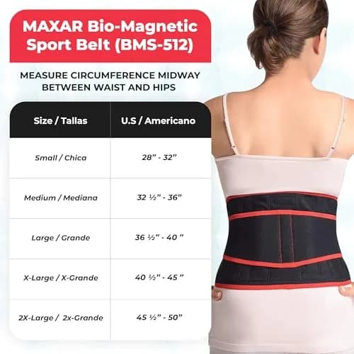MAXAR Airprene Sports Back Brace with 18 Magnets | Support & Pain Relief for Lower Back (70-120 chars) thumbnail 7