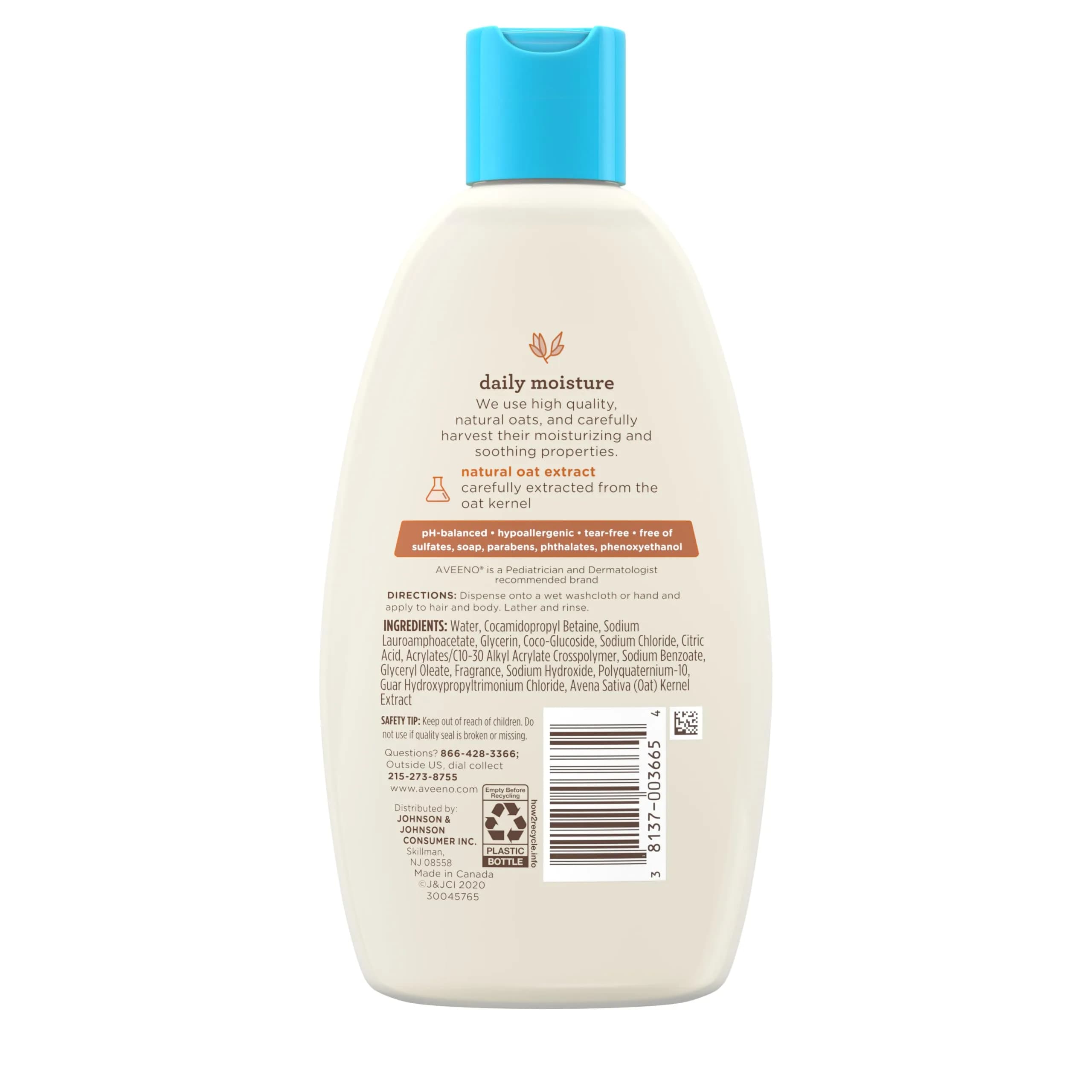 Aveeno Baby Gentle Wash & Shampoo with Natural Oat Extract 240ml (8 Fl Oz) | Tear-Free Formula for Hair & Body - view 6