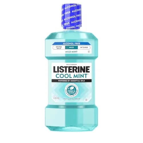 Listerine Cool Mint Alcohol-Free Mild Mouthwash 1 L (33.8 fl oz) | Kills 99.9% of Bad Breath Germs thumbnail 1