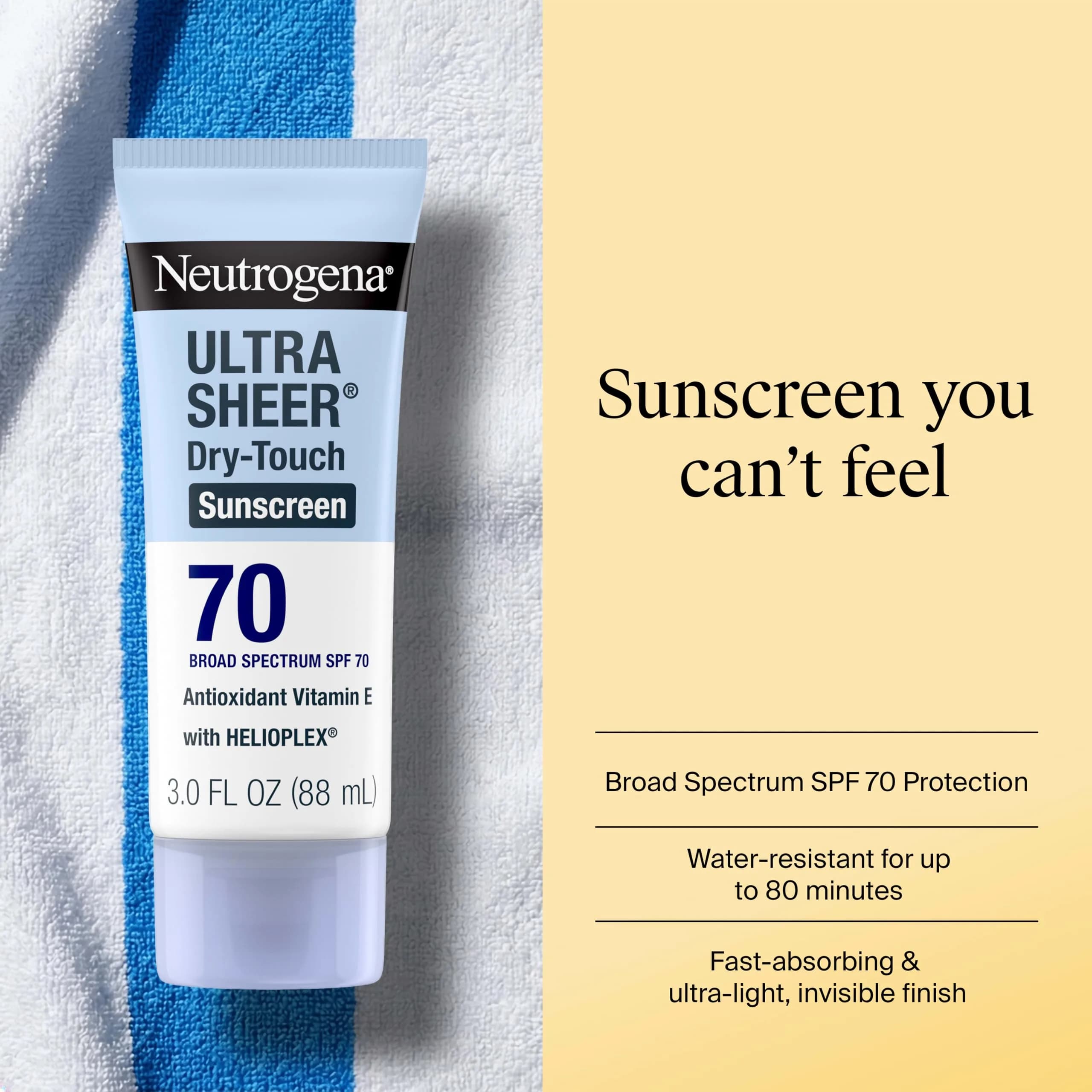 Neutrogena Ultra Sheer Dry-Touch Sunscreen Lotion SPF 70, 3 Fl Oz | High SPF 70 Protection for Active Lifestyles - view 2