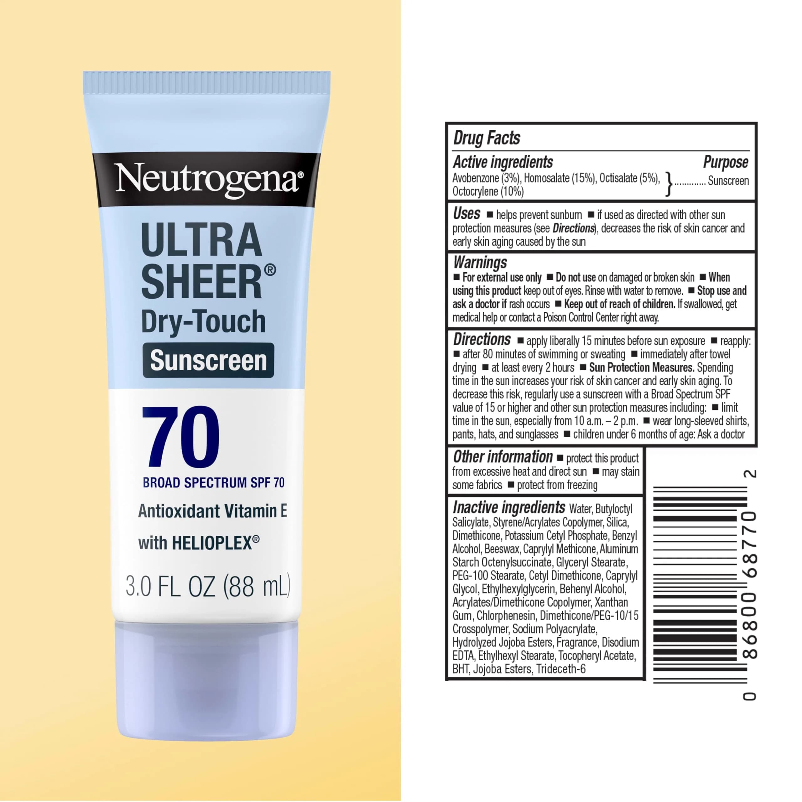 Neutrogena Ultra Sheer Dry-Touch Sunscreen Lotion SPF 70, 3 Fl Oz | High SPF 70 Protection for Active Lifestyles - view 8