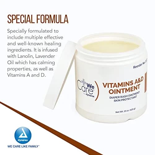 Dynarex Vitamins A & D Ointment Skin Protectant 425.2 g (15 oz) | Soothes Dry, Chaffed Skin thumbnail 3