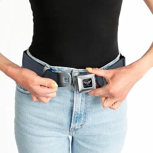 Buckle-Down Men's Seatbelt Buckle Belt, 1.5 Inch Wide, Black Regular | Fashion & Function thumbnail 5