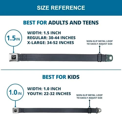 Buckle-Down Men's Seatbelt Buckle Belt, 1.5 Inch Wide, Black Regular | Fashion & Function thumbnail 7