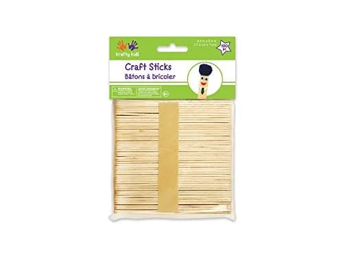 Krafty Kids Craftwood Regular Craft Sticks 4.5in x 0.38in | Classroom & Party Craft Supplies thumbnail 1