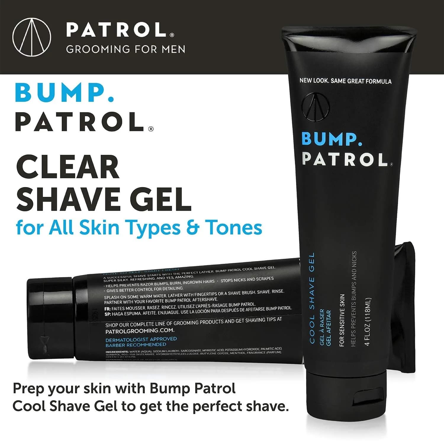 Bump Patrol Cool Shave Gel - Sensitive Clear Shaving Gel With Menthol 236ml (8 Fl Oz) | Prevents Razor Burn, Bumps, Ingrown Hair - view 3