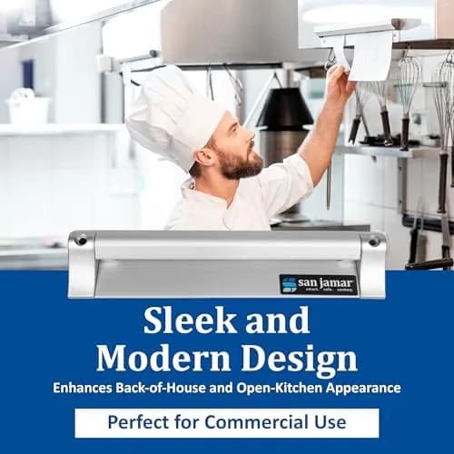 San Jamar Order Ticket Holder for Restaurant – 18" Anodized Aluminum Metal Receipt Holder with Grip Track – Durable Wall Mount Check Rack for Kitchen, Restaurant and Service Counters thumbnail 4