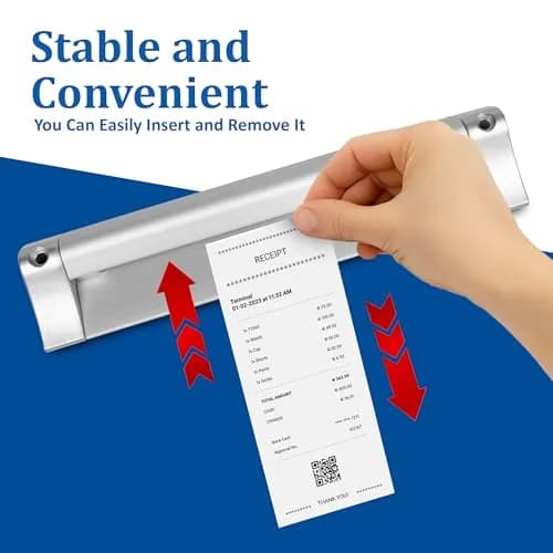 San Jamar Order Ticket Holder for Restaurant – 18" Anodized Aluminum Metal Receipt Holder with Grip Track – Durable Wall Mount Check Rack for Kitchen, Restaurant and Service Counters thumbnail 6